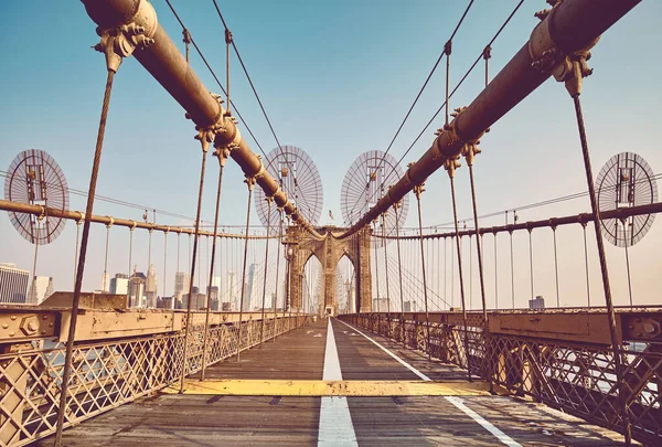 Retrotonad Bild Brooklyn Bridge New York City Usa — Stockfoto