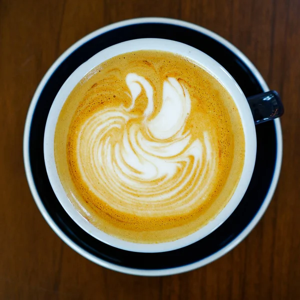 Kopje Koffie Latte Kunst Eten Drinken Concept — Stockfoto