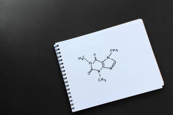 Chemische Struktur Eines Koffeinmoleküls — Stockfoto