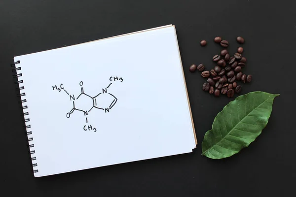 Chemische Struktur Eines Koffeinmoleküls — Stockfoto