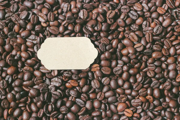 焙煎コーヒー豆アラビカの背景 最上階だ スペースのコピー — ストック写真