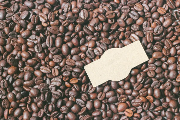 Rostade Kaffebönor Arabica Bakgrund Högst Upp Kopiera Utrymme — Stockfoto