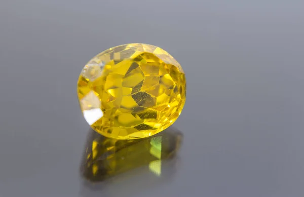 Természetes Sárga Zafír Drágakő Gyönyörű Sárga Arany Citrin Drágakő Izolált — Stock Fotó