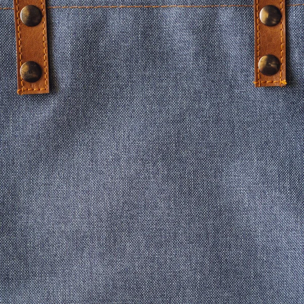 Label Kulit Pada Pakaian Denim Detail Tekstur Denim Jeans Biru — Stok Foto