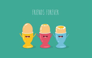 yumurta standları mavi sarı pembe vektör çizim 