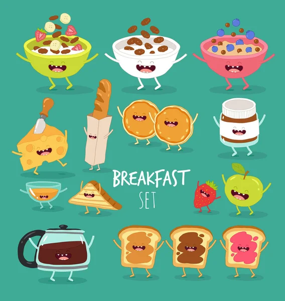 朝食セットのベクトル図 — ストックベクタ