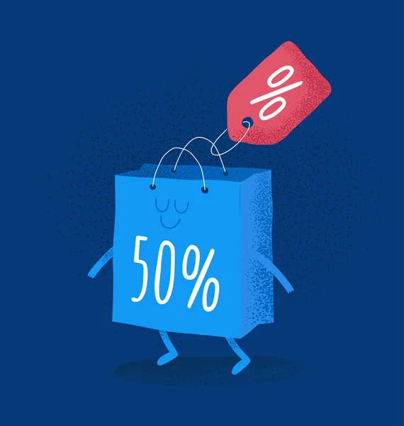 Saco Compras Com Desconto Ilustração Vetorial —  Vetores de Stock