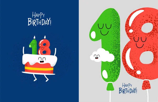 Färg Ballonger Nummer För Födelsedag Skapad För Att Fira — Stock vektor