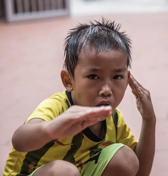 Bai Long Bay Vietnam Srpen 2017 Portrét Roztomilého Malého Asijského — Stock fotografie