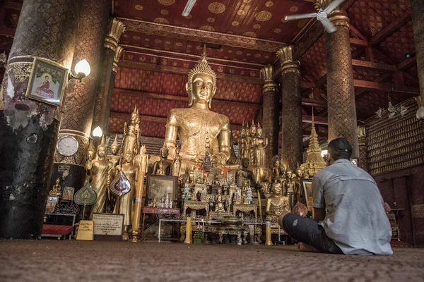 Krásná Socha Hoře Luang Prabang Laos — Stock fotografie