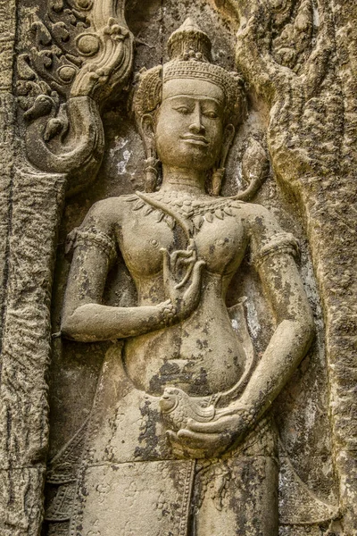 Figures Prohm Temple Angkor Wat Cambodia — Stock Photo, Image