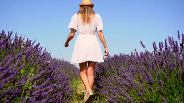 Mode Vie Avec Une Jeune Femme Blanche Blonde Promenant Dans — Video