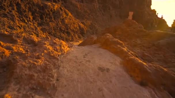 Chemin Randonnée Poris Candelaria Coucher Soleil Sur Côte Nord Ouest — Video