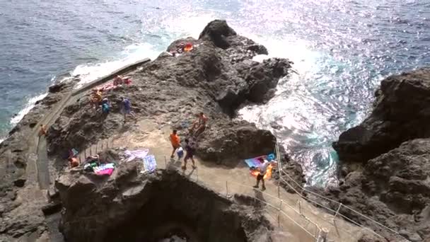 Die Bucht Des Hafens Von Puntagorda Insel Palma Kanarische Inseln — Stockvideo