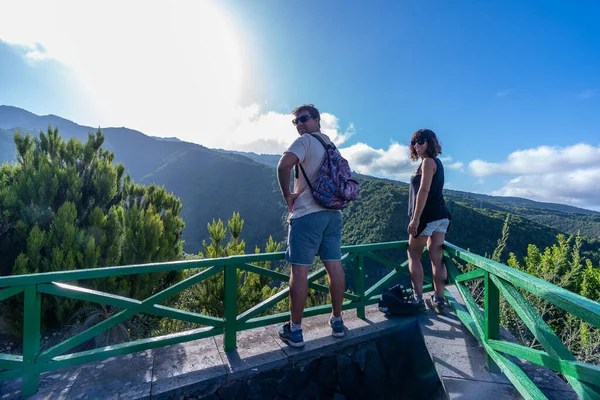 Zwei Freunde Aussichtspunkt Des Naturparks Cubo Galga Der Nordostküste Der — Stockfoto