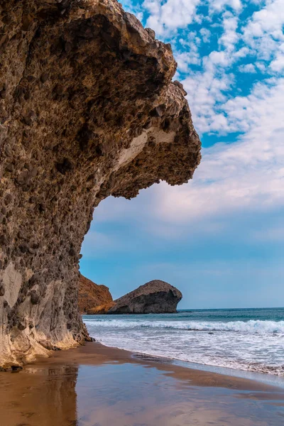 Ädla Klippväggar Vid Monsul Beach Cabo Gata Naturpark Nijar Andalusien — Stockfoto