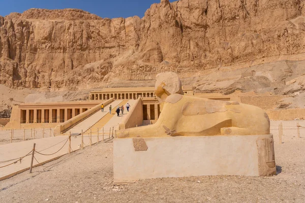 Escultura Templo Mortuário Hatshepsut Luxor Egito — Fotografia de Stock