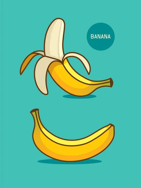 Zwei Bananen Illustration Gesundes Veganes Oder Vegetarisches Essen Bananensaft Cocktail — Stockvektor