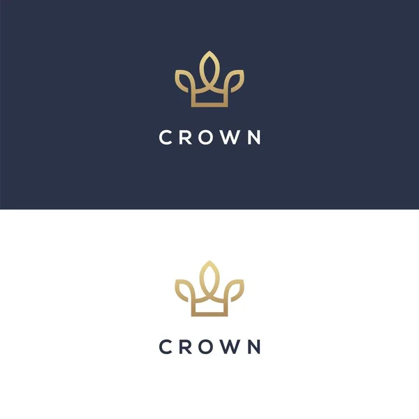 Kultowy Liniowe Korony Nieruchomości Hotel Boutique Logo Eleganckie Spa Royal — Wektor stockowy