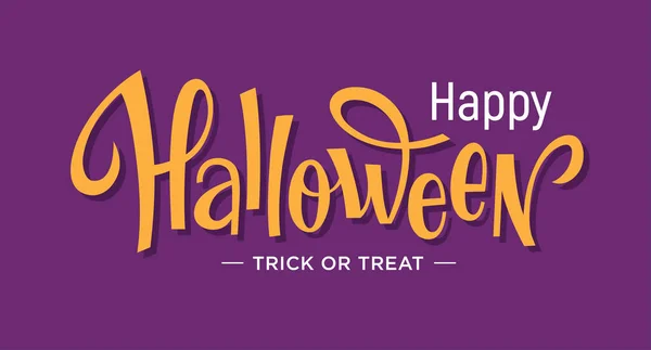 Feliz Halloween Dibujado Mano Letras Para Banner Invitación Diseño Tarjetas — Vector de stock