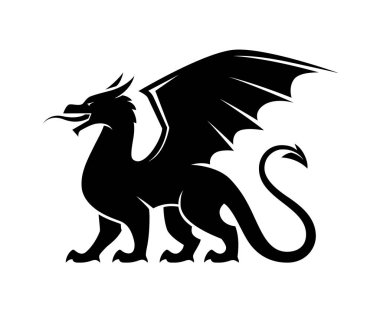 Dragon siyah siluet.