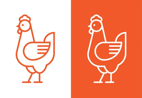 鶏線形ロゴ. — ストックベクタ
