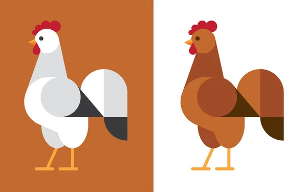 Icono plano gallo . — Vector de stock