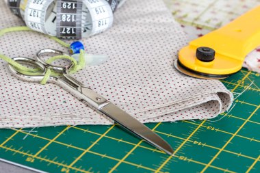 Pro dikiş gereçleri arka planı. 