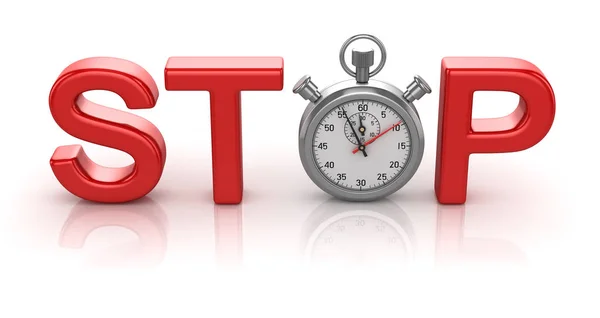Time Stop Konzept Mit Stoppuhr Dies Ist Ein Gerendertes Computerbild — Stockfoto
