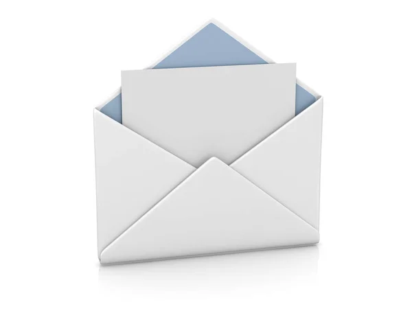 Envelope Isolado Branco Esta Uma Imagem Gerada Por Computador Renderizada — Fotografia de Stock