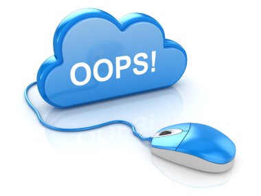 Bilgisayar fare bulutu ile bu bilgisayar oluşturulan resmi bir 3d işlenir. Beyaz izole.