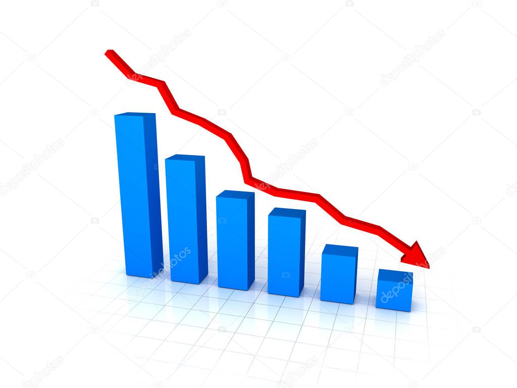 Business Chart Concept , This is a 3d rendered computer generated image. Isolated on white.