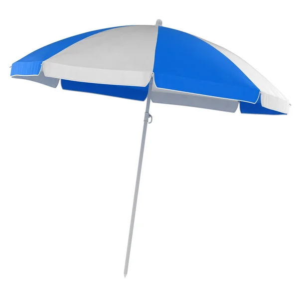 Blue Beach Umbrella Esta Una Imagen Generada Por Ordenador Renderizado — Foto de Stock