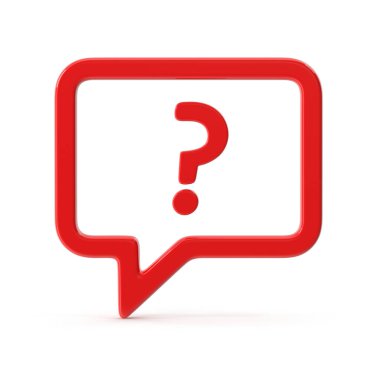 Konuşma balonunda kırmızı soru işareti