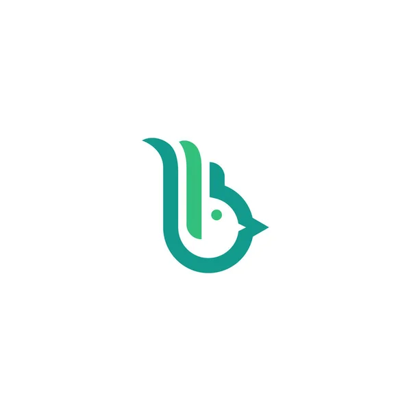 Fågelns Logotyp Med Ursprungligt Formulär — Stock vektor