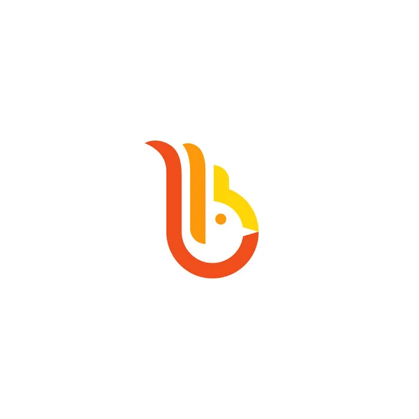 Logo Bird Initial Form — Stock Vector
