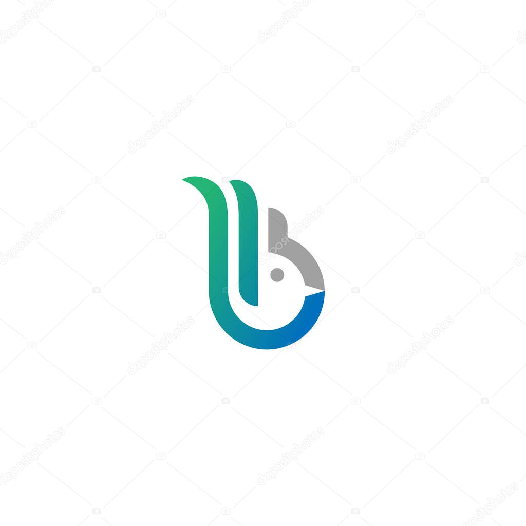 Logo of bird with the initial form B