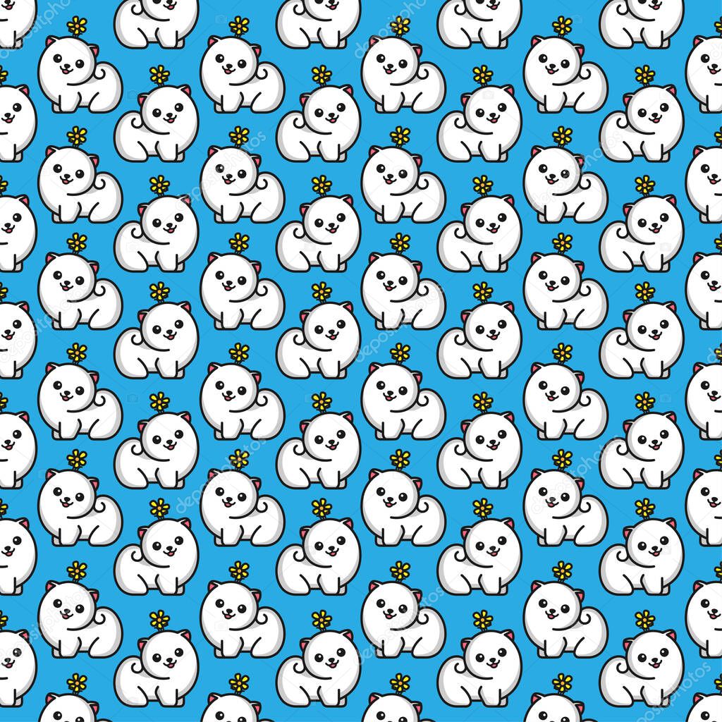 Cute pattern of puppy flower with variant color
