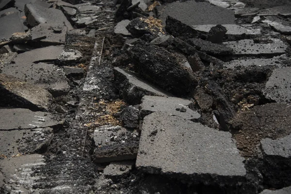 Straßenbahngleise Und Kaputter Beton Straße Wiederaufbau Belgrad Serbien — Stockfoto