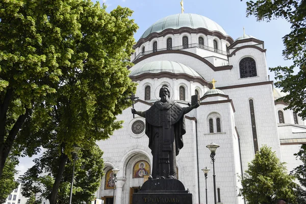 Belgrade Serbia June 2019 Statue Saint Sava Highly Prominent Religious — Stock Photo, Image