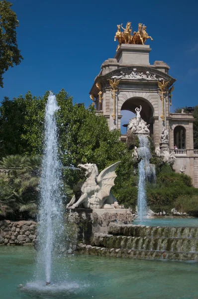 Barcelona Spain September 2014 Parc Ciutadella Fountain Designed Josep Fontsere — Stock Photo, Image