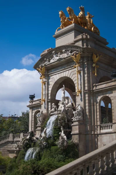 Barcelona Spanyolország Szeptember 2014 Parc Ciutadella Szökőkút Által Tervezett Josep — Stock Fotó