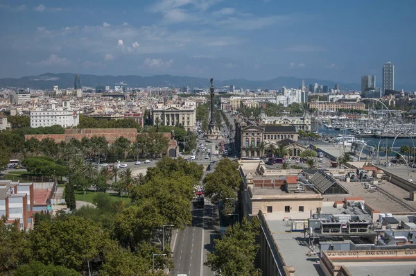 Barcelona Spanien September 2014 Stadsbilden Barcelona Med Utsikt Över Columbus — Stockfoto