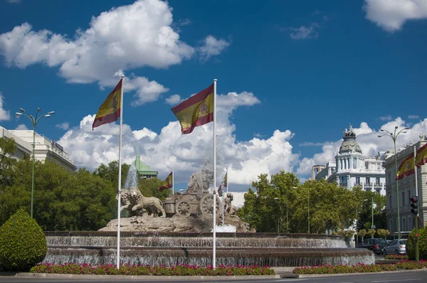 Cybele Fountain na Plaza de Cibeles v Madridu — Stock fotografie