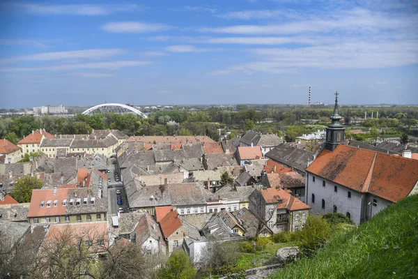 Novi Sad Sérvia Março 2017 Vista Dos Telhados Antigos Petrovaradin — Fotografia de Stock