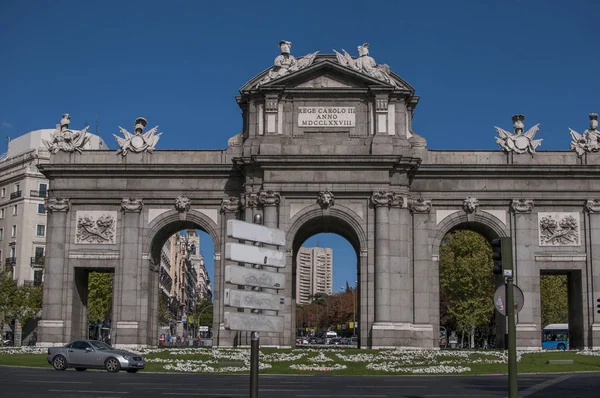 Madrid Spain September 2014 Puerta Alcala Neo Classical Monument Plaza Stock Image