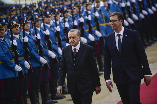 Recep Tayyip Erdogan i Aleksandar Vucic — Zdjęcie stockowe