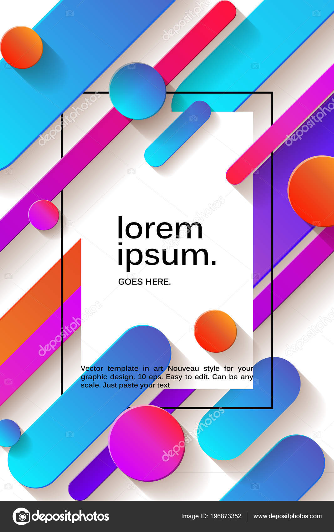 Vector Background Paper Card Abstract Colorful Shapes Trendy Neon Lines Stock Vector C Nastyaaroma2011 196873352