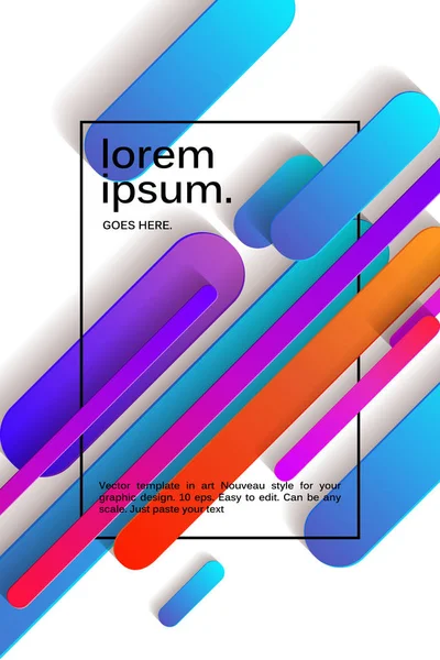 Vector Achtergrond Met Papieren Kaart Abstracte Kleurrijke Vormen Trendy Neon — Stockvector