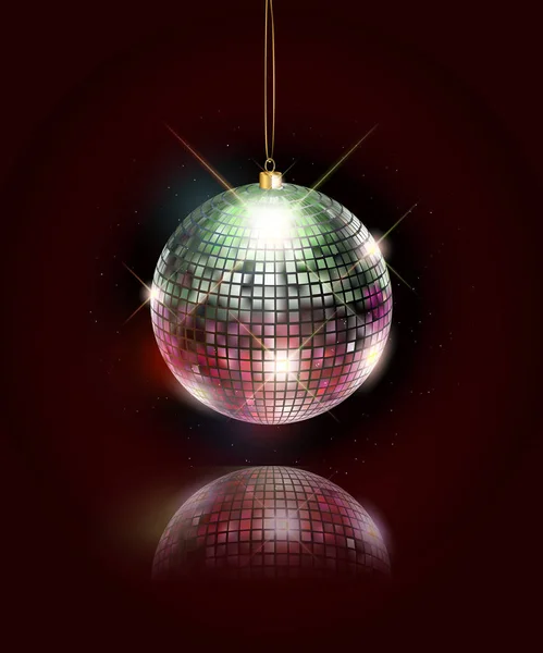 Disco Ball Bright Rays Color Toned Night Party Background Vector — Stock Vector